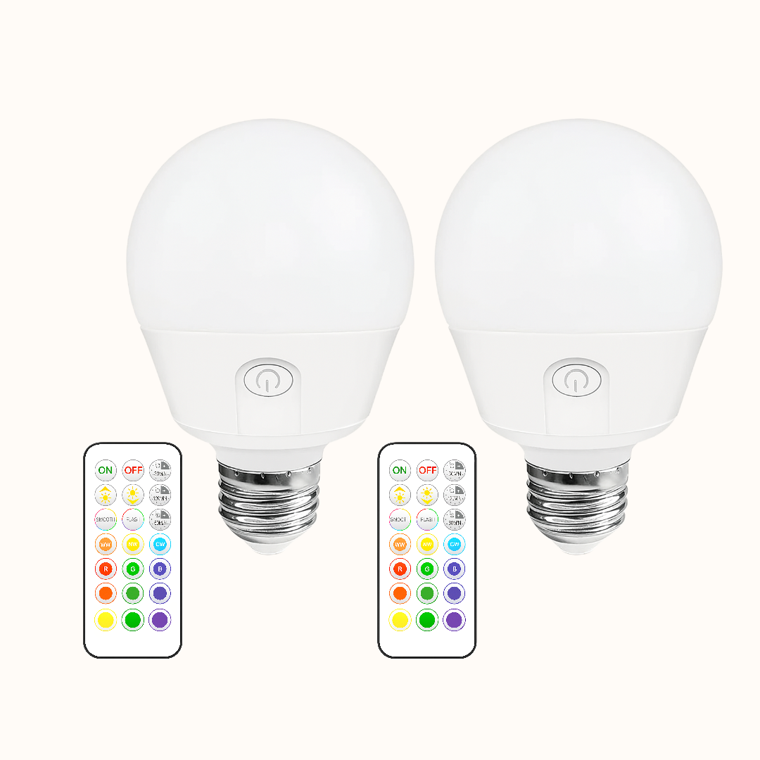 AMARSI WIRELESS RECHARGEABLE LIGHT BULBS (SET OF 2)