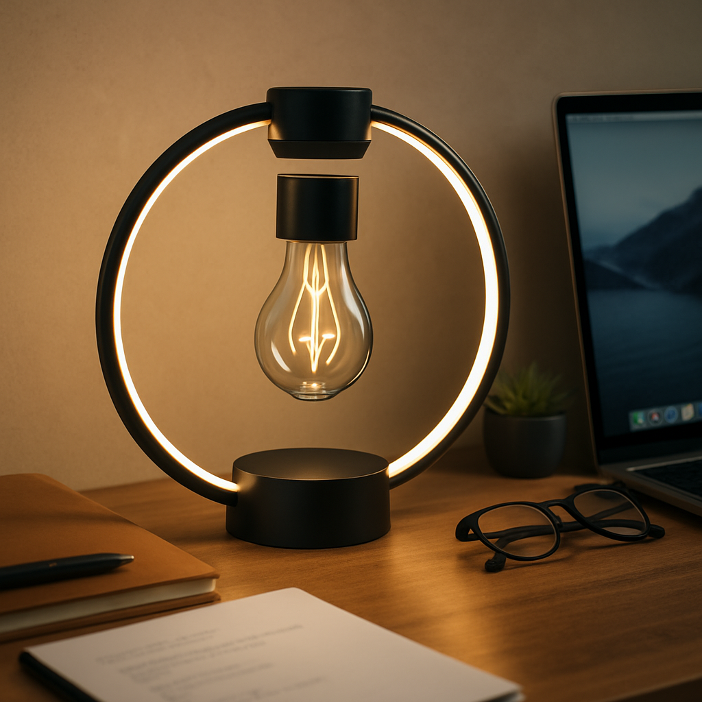 MAGIC LEVITATING BULB - WOOD FRAME