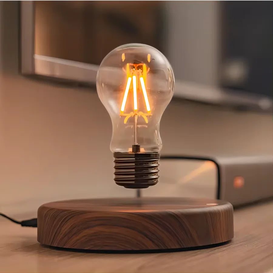 MAGIC LEVITATING BULB - WOOD BASE
