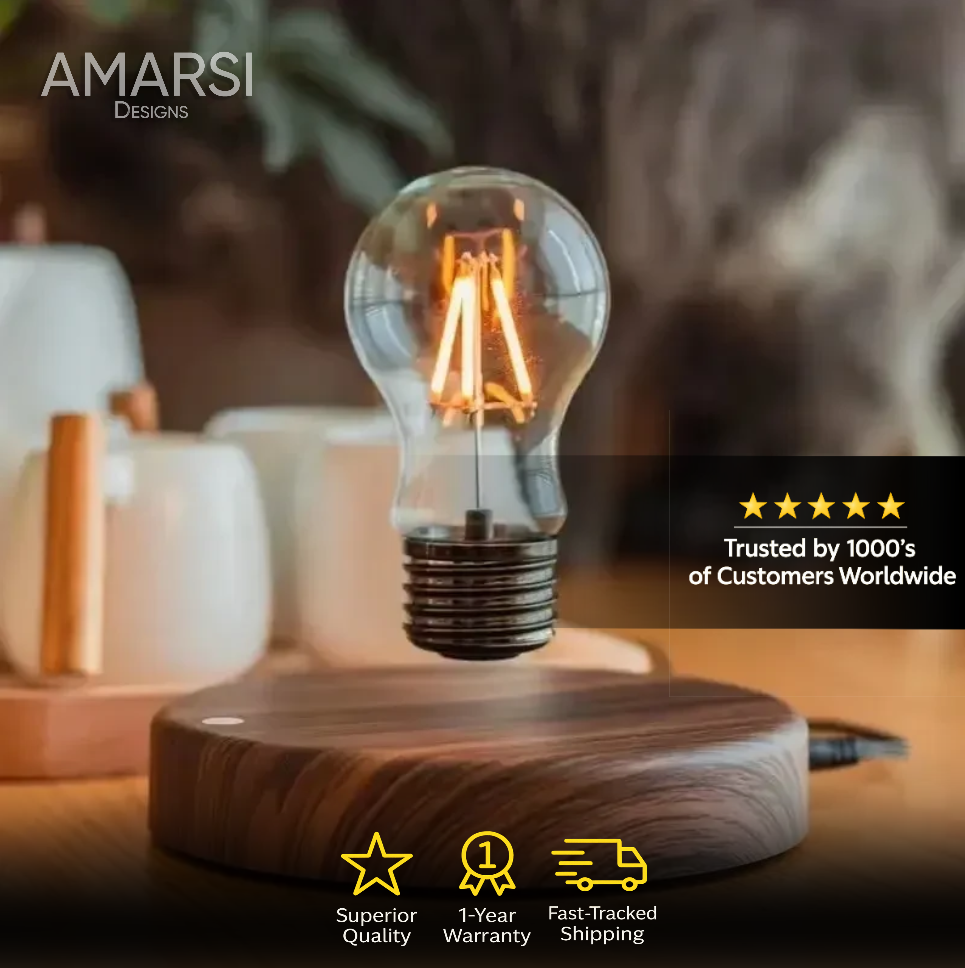 MAGIC LEVITATING BULB - WOOD BASE